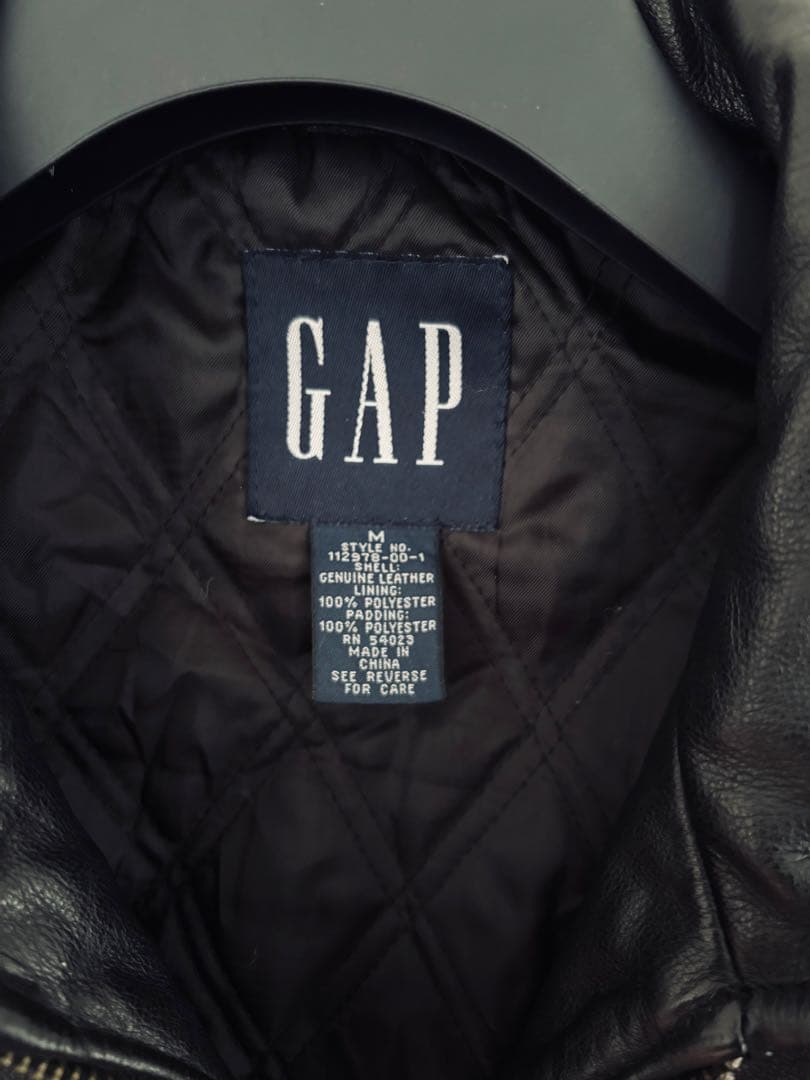 オールドGAP 本革 ブラックジャケット M