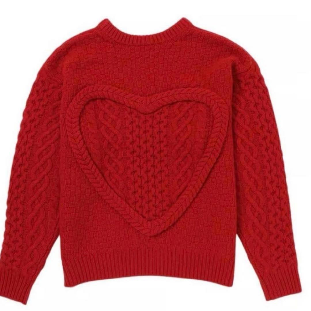 nknit ニット 赤 ハート ニット セーター 紗栄子着用