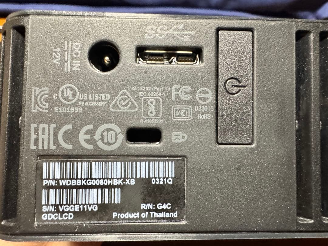 USB外付けHDD　WD Elements 8TB