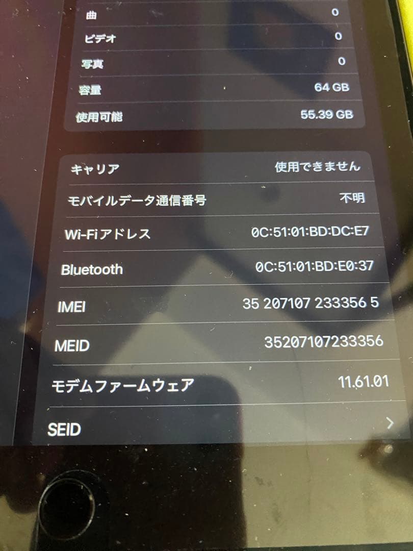 iPad Air 2 64GB セルラーモデル　純正ケース付き