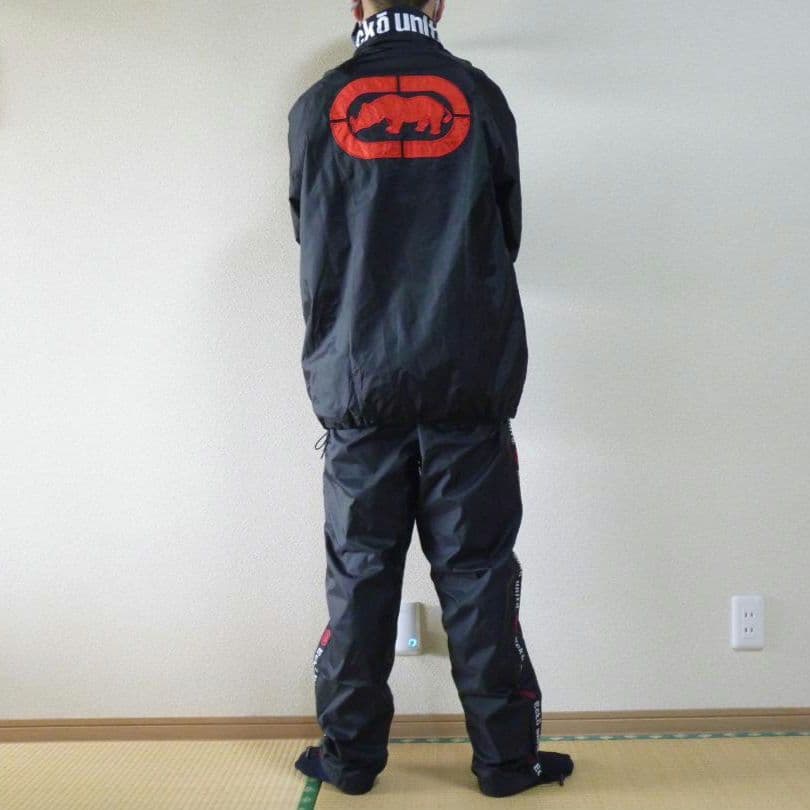 エコーアンリミテッド　ナイロンジャケット　セットアップ　ブラック　上下L