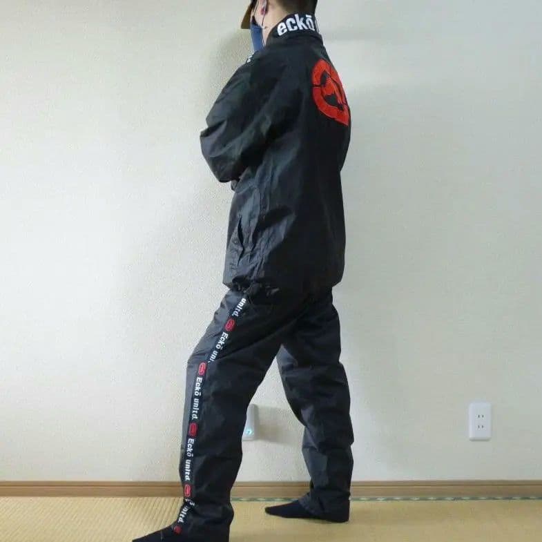 エコーアンリミテッド　ナイロンジャケット　セットアップ　ブラック　上下L