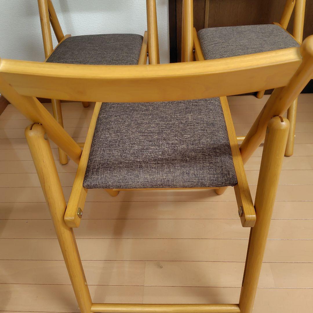 不二貿易 フォールディングチェアー ミラン(ナチュラル) FC-14　３脚