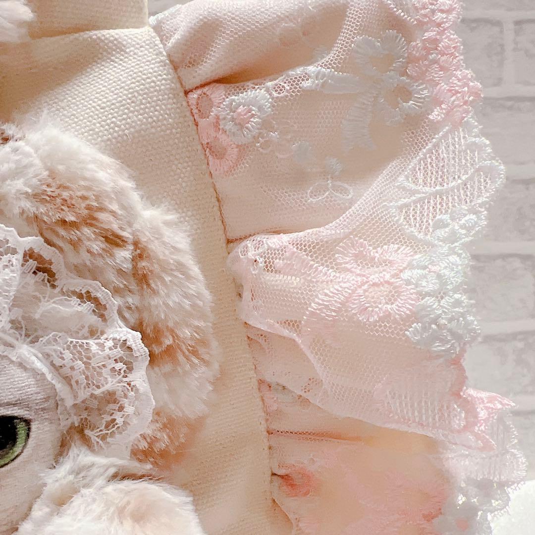 コヤンイサムチョン ヒョウ柄 猫 フリルトートバッグ レース