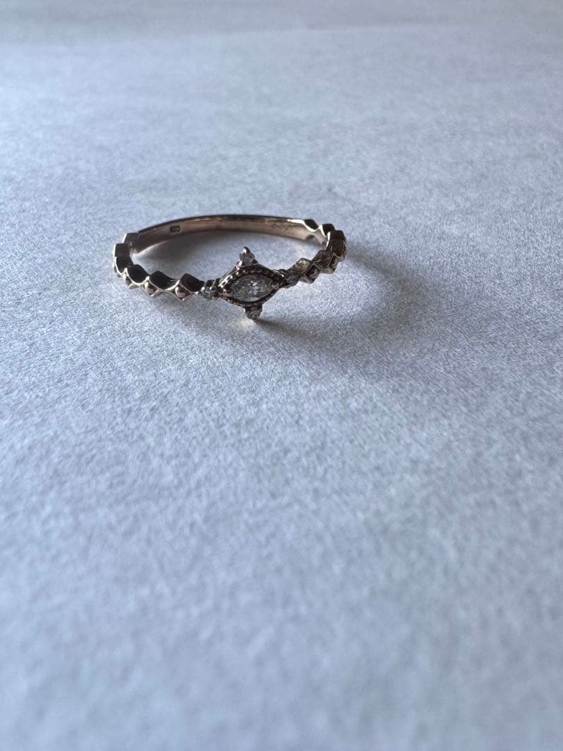 K10イエローゴールド ダイヤモンドリング 10号