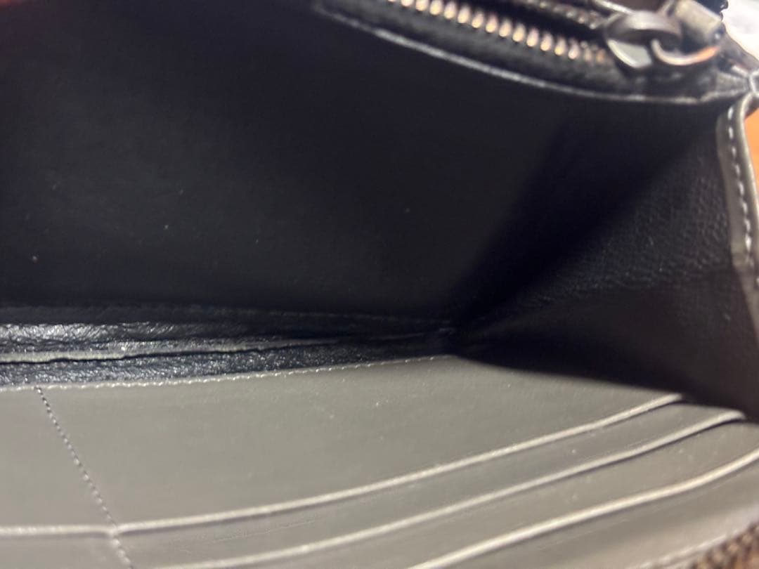 グレー レザー 編み込み ボッテガ長財布