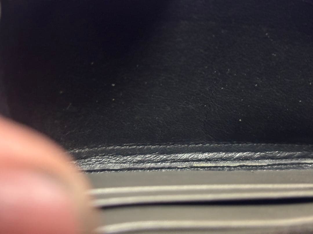 グレー レザー 編み込み ボッテガ長財布