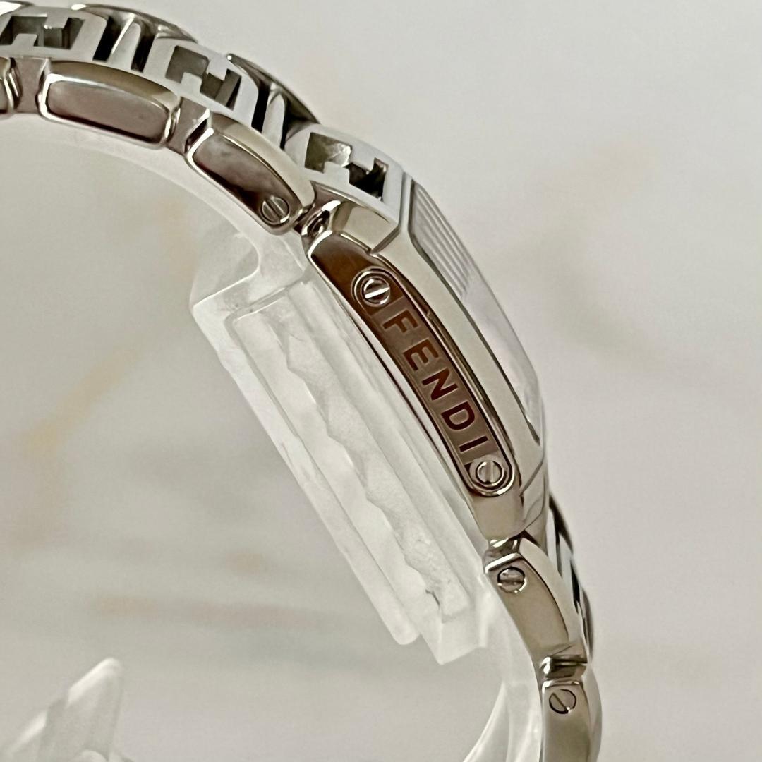 【稼働品】FENDI 1200L FFロゴ ダイヤ4P ピンクシェル 腕時計