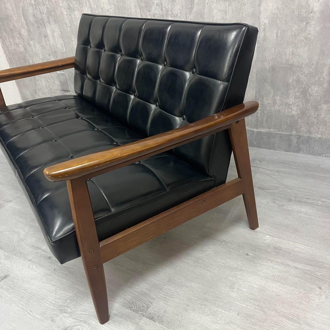 オールド　カリモク　Kチェア 2シーター ブラック