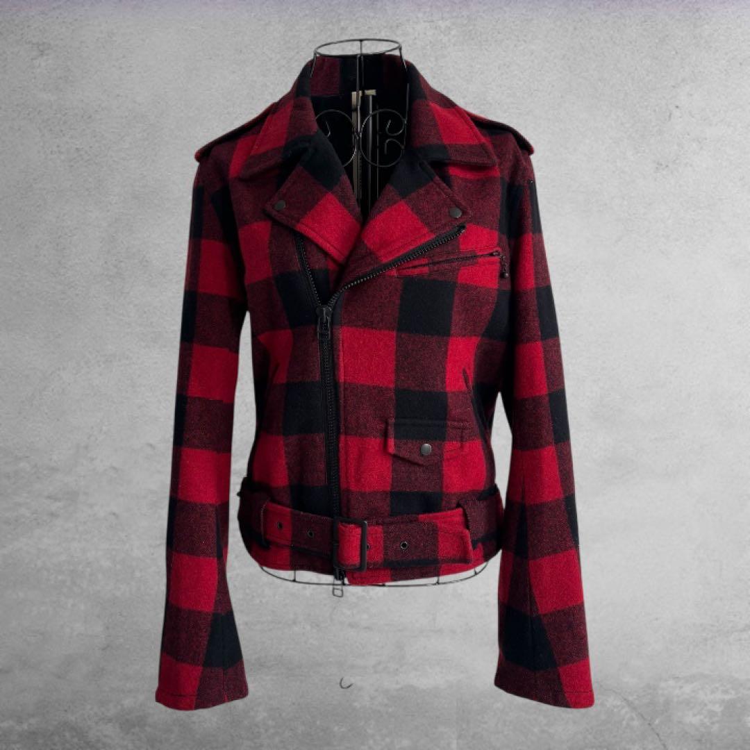 hiromichi nakano 短丈ウールライダース オンブレチェック パンク