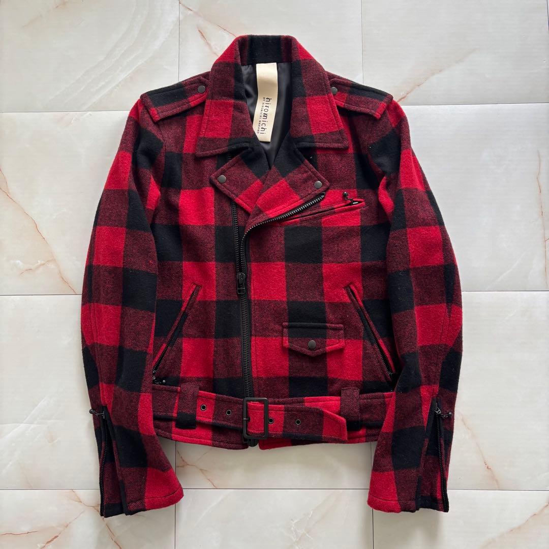 hiromichi nakano 短丈ウールライダース オンブレチェック パンク