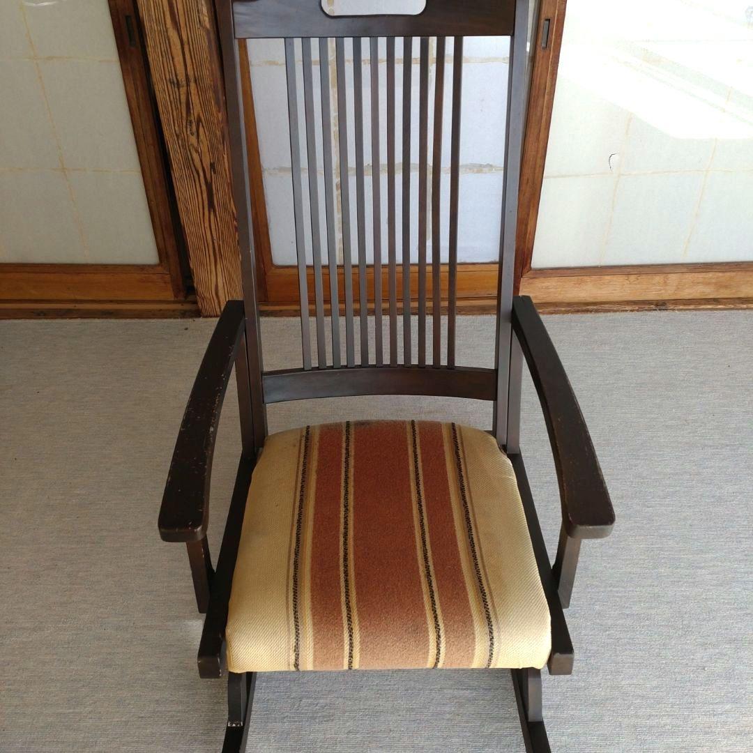 【飛騨家具】ダークブラウン ロッキングチェア アンティーク家具　レトロ