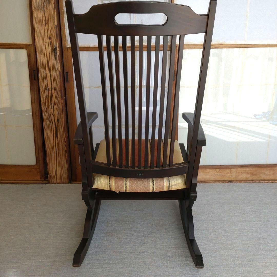 【飛騨家具】ダークブラウン ロッキングチェア アンティーク家具　レトロ