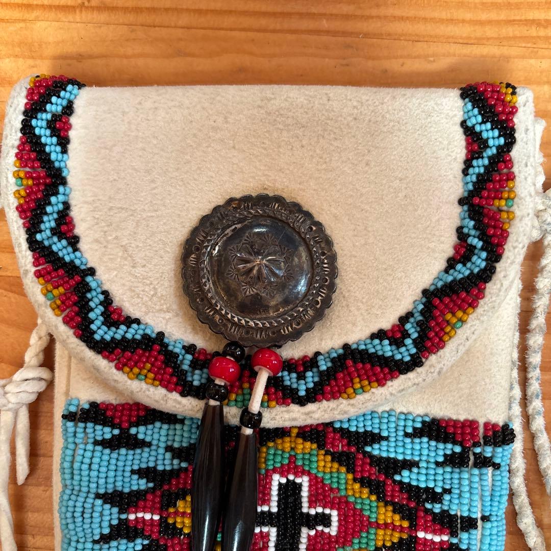 THE BINGO BROTHERSハンドメイド ビーズ刺繍レザーウエストポーチ