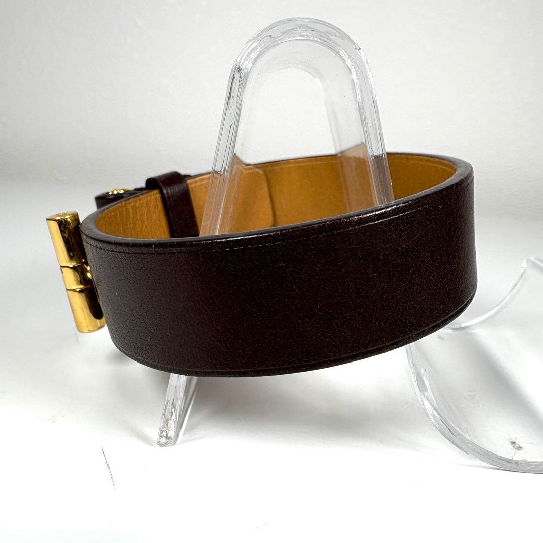 ☆美品☆TOM FORD Tバックル レザーブレスレット ダークブラウン