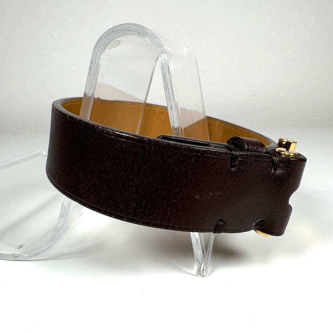 ☆美品☆TOM FORD Tバックル レザーブレスレット ダークブラウン