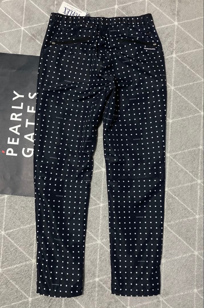 新品 パーリーゲイツ タフレックス×サーモトロンパンツ ミニドット柄(6)LL紺
