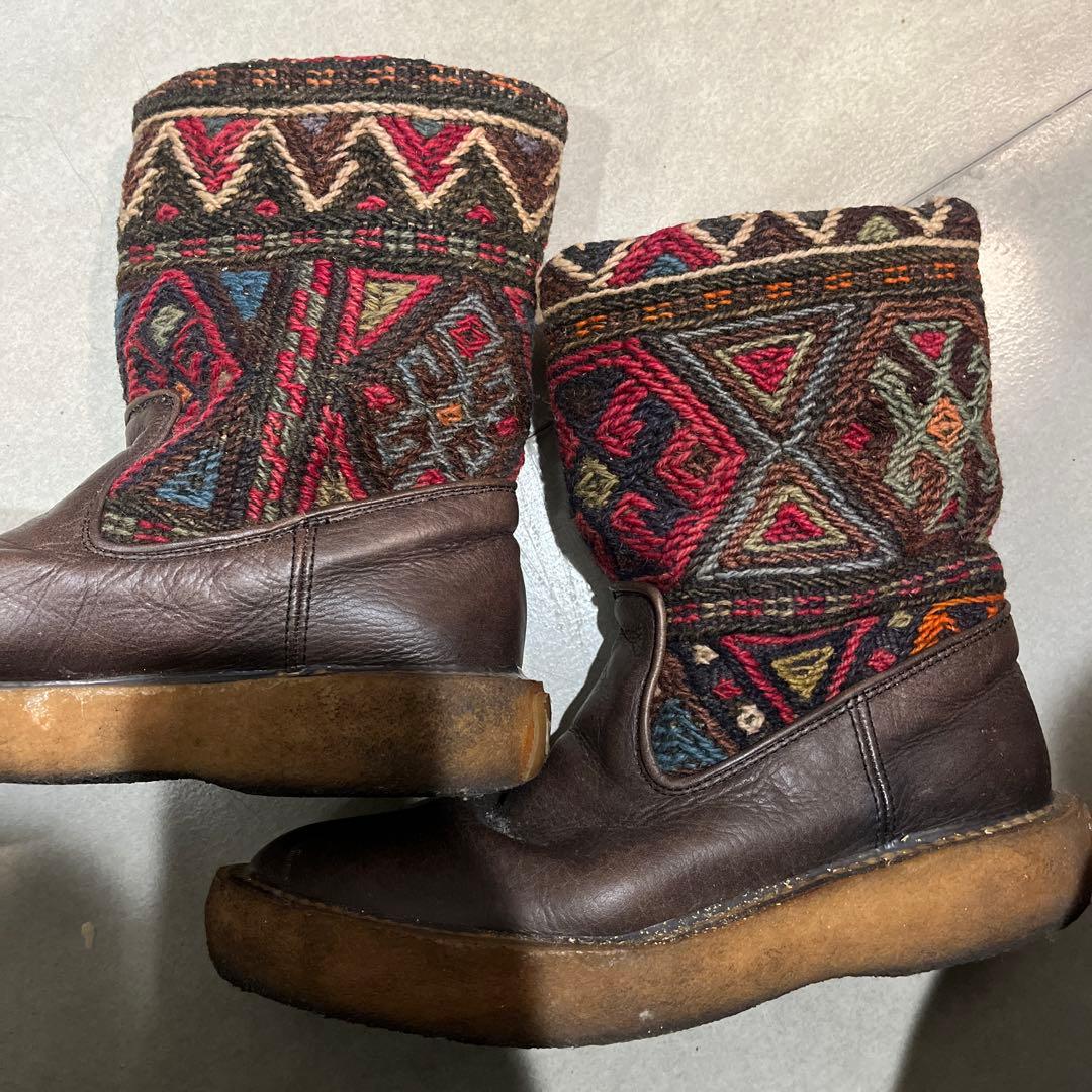 刺繍入りレザーブーツ　キャピタル　kapital