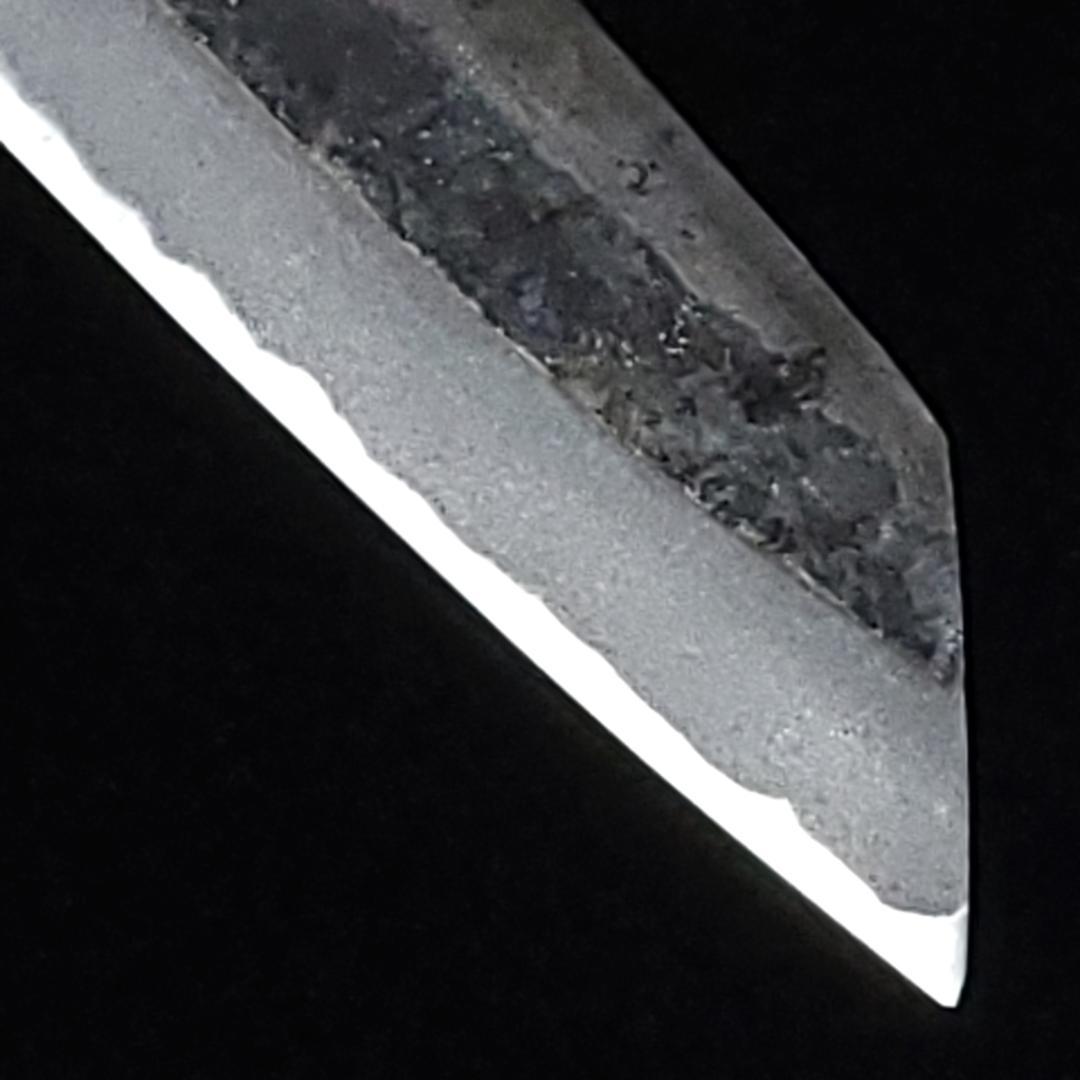 青紙２号 黒打 文化包丁 165㎜ G1401 焼栗柄 手作り 鍛造 月光作