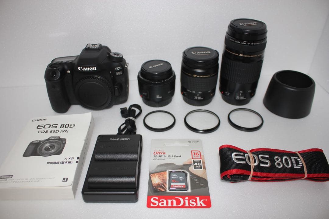 極上品☆キヤノン☆Canon EOS 80D☆標準&望遠&単焦点レンズセット