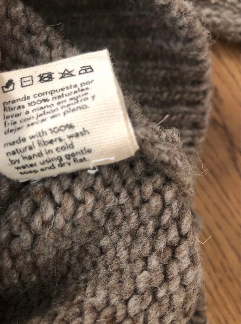 babaa ピュアウールタートルネックニット/セーター　スペイン製　Free