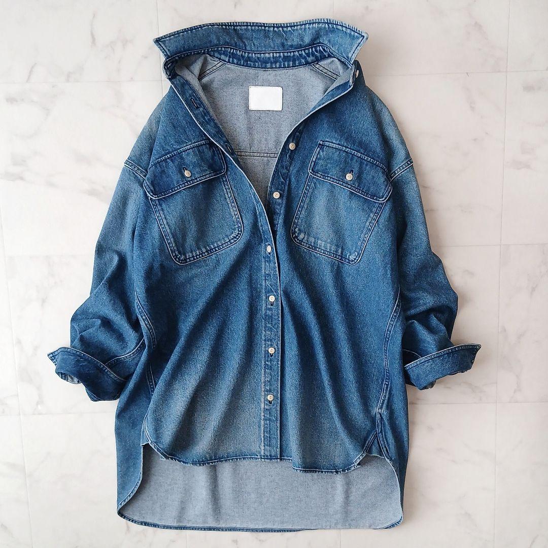 美品 ガリャルダガランテ 洗える デニムオーバーシャツ ジャケット ブルー系