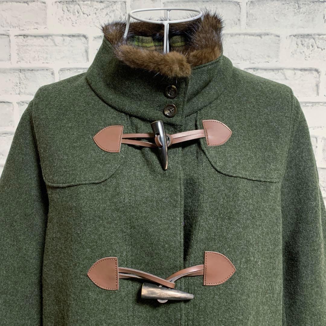 【SCAPA】LODEN-STEINER　ウール　ミンクファー　ダッフルコート