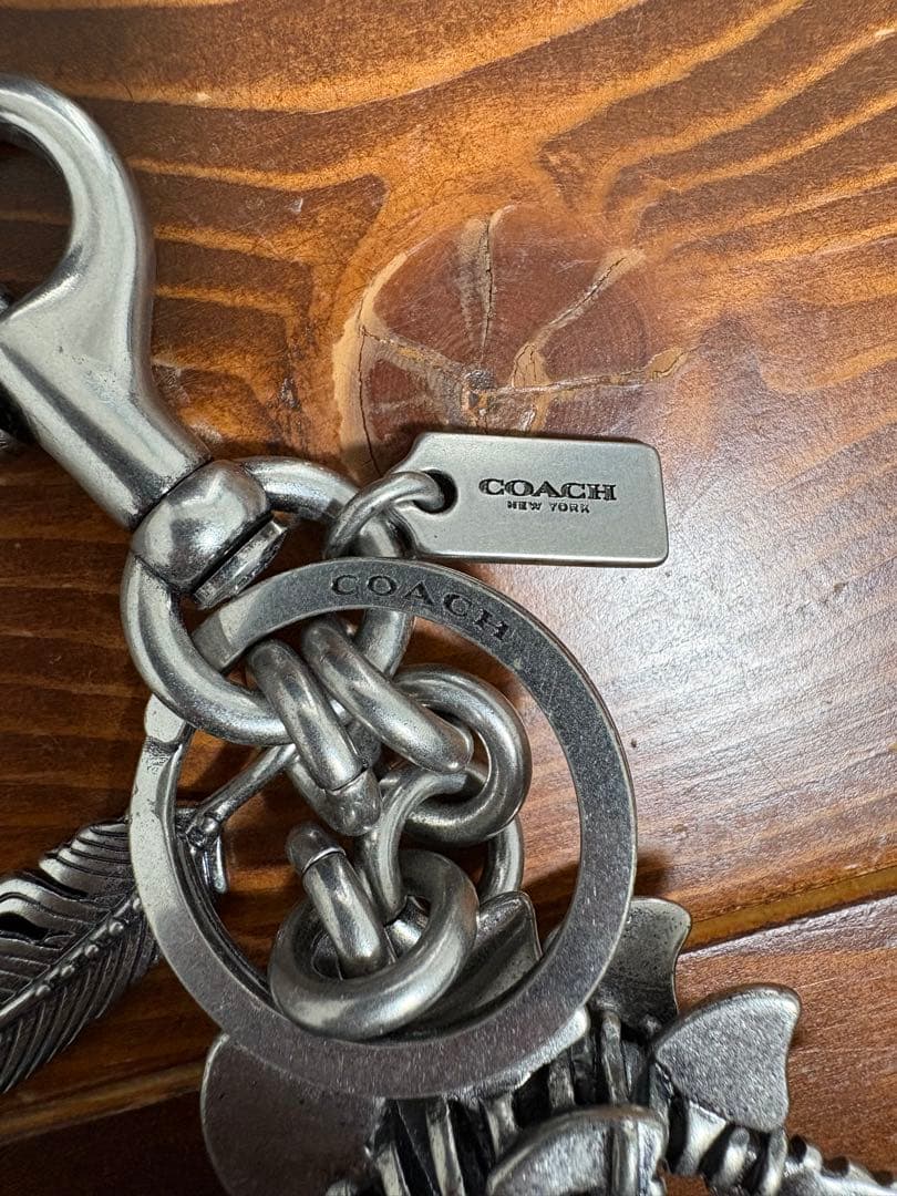 ぽんちゃん【新品】COACH コーチ キーホルダー 恐竜65134-SLV