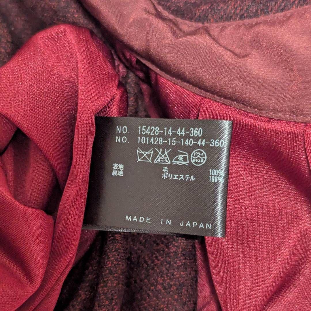 ANAYI アナイ ロールカラー ウール ワンピース Aライン ボルドー