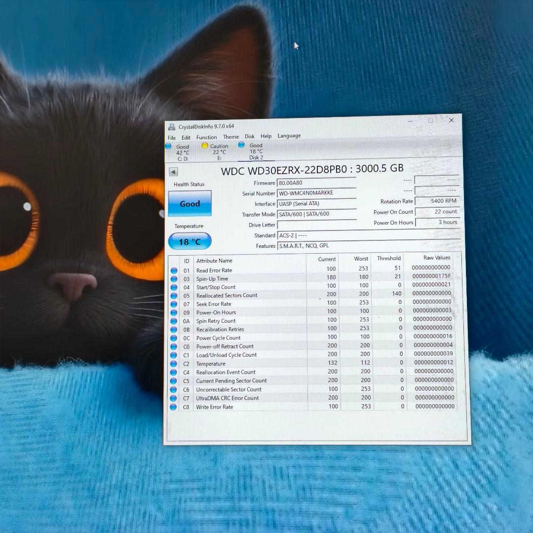 WD Green 8TB HDD WD20EZRX 3台