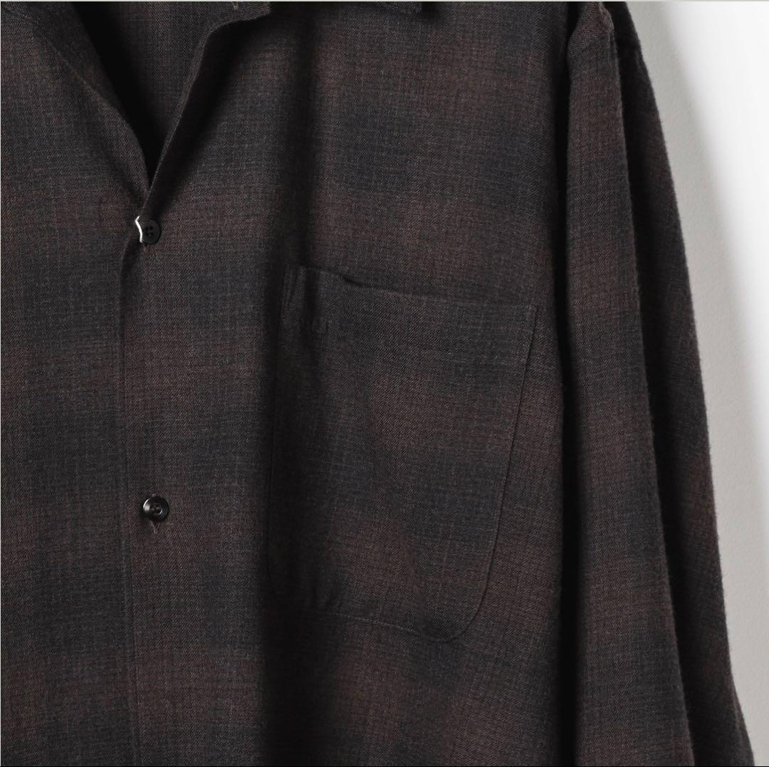 comoli コモリ 22AW オープンカラーシャツ チェックシャツ サイズ4