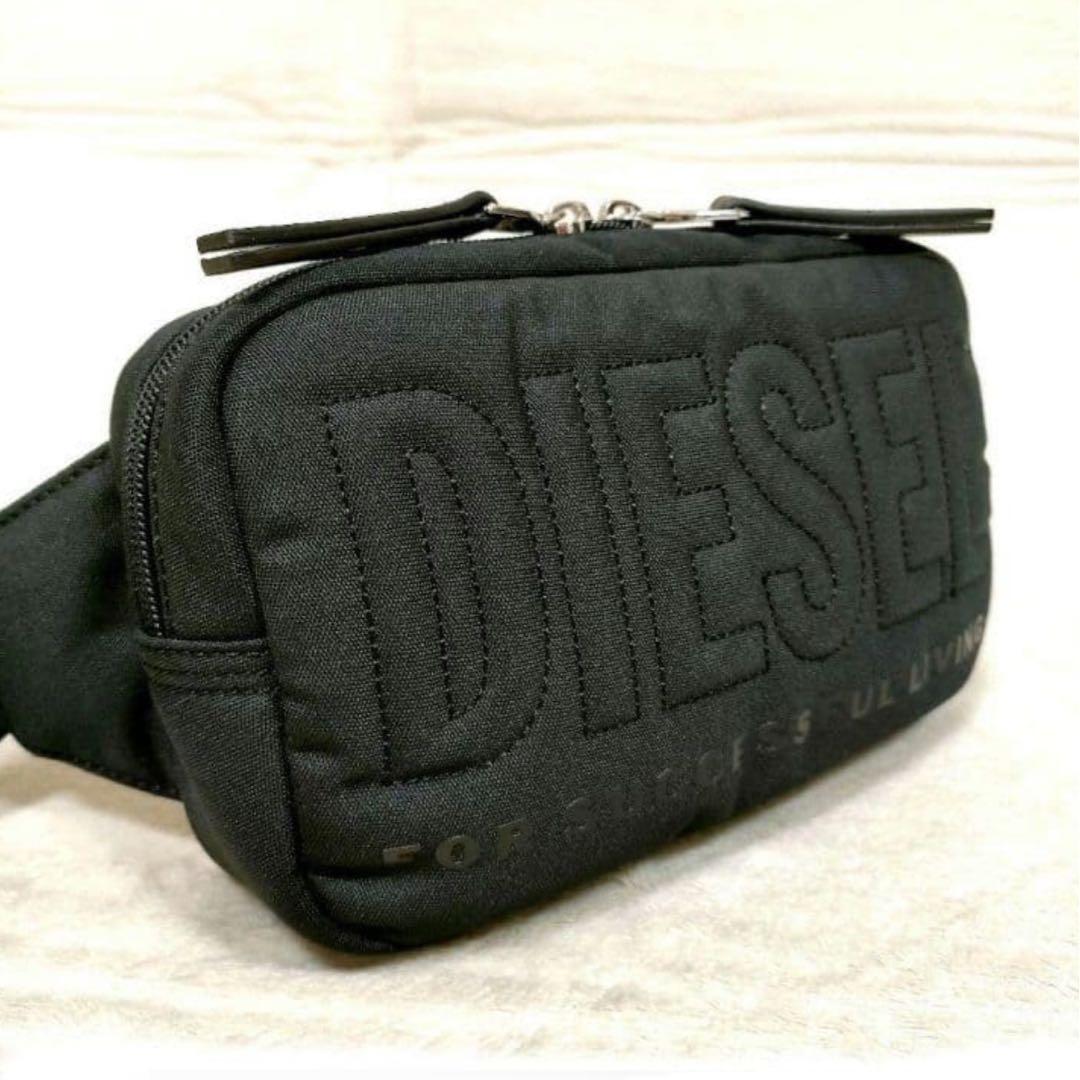 ★未使用品★ディーゼル ブラック 黒 ボディバッグ ショルダーバッグ ビッグロゴ