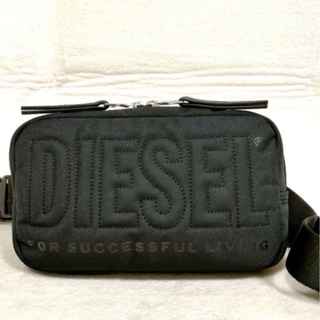 ★未使用品★ディーゼル ブラック 黒 ボディバッグ ショルダーバッグ ビッグロゴ