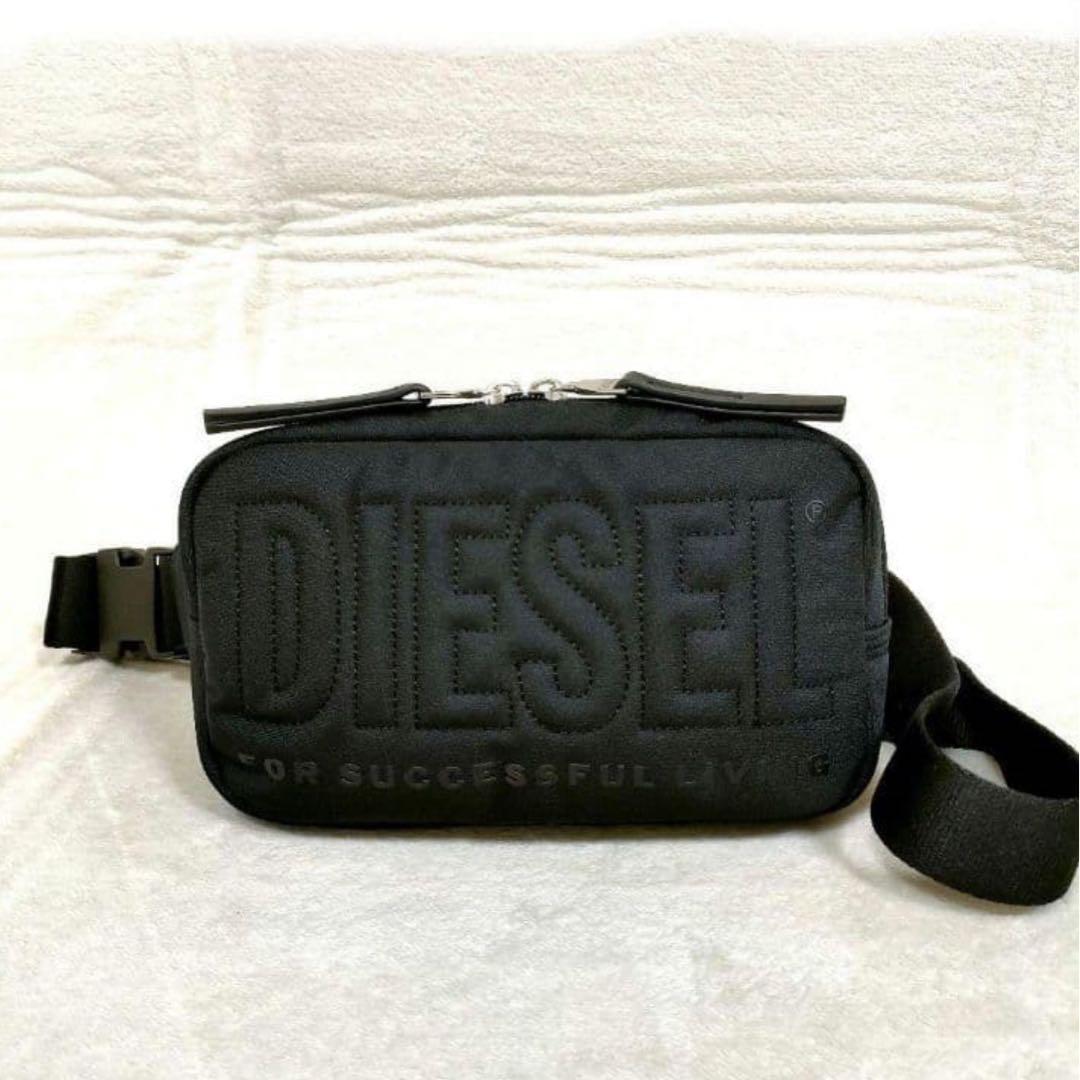 ★未使用品★ディーゼル ブラック 黒 ボディバッグ ショルダーバッグ ビッグロゴ