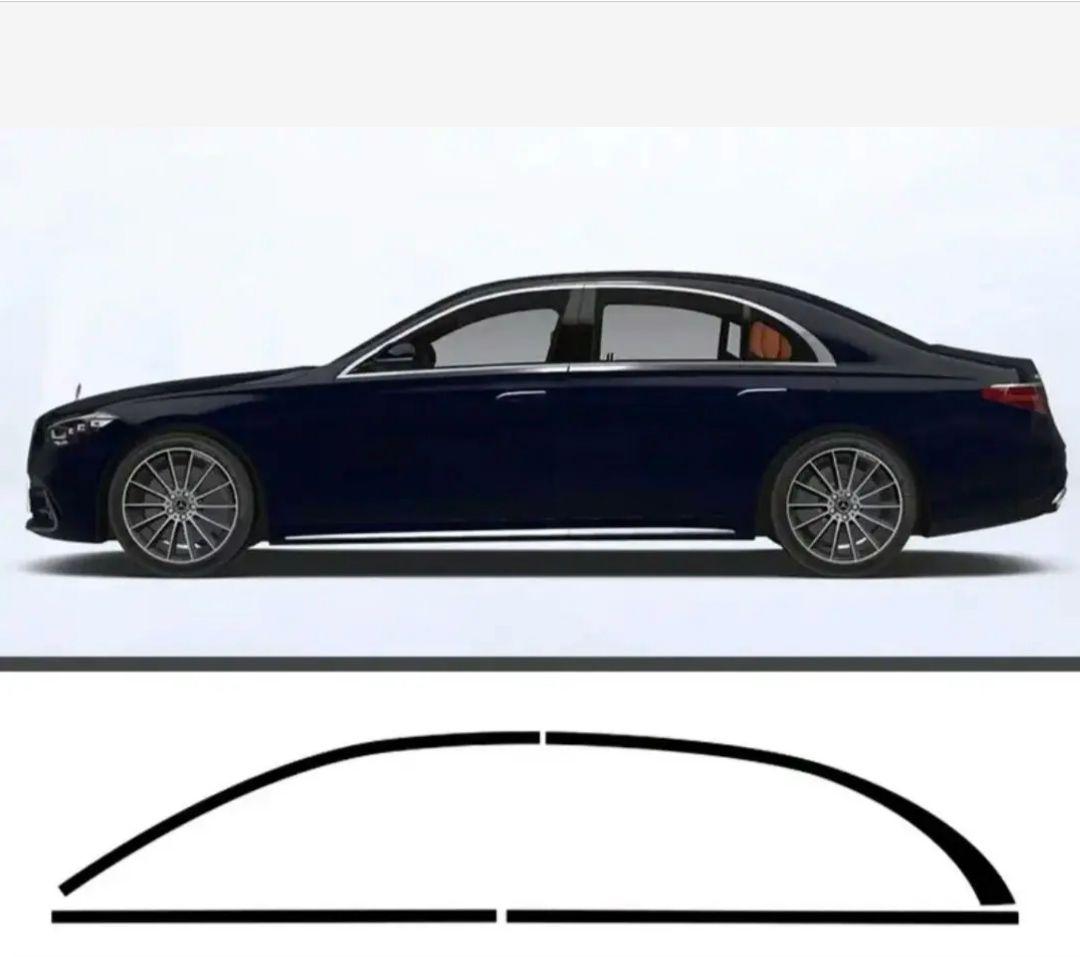 ベンツ　Sクラス　W223 ブラックモール カッティング済みラッピングモール