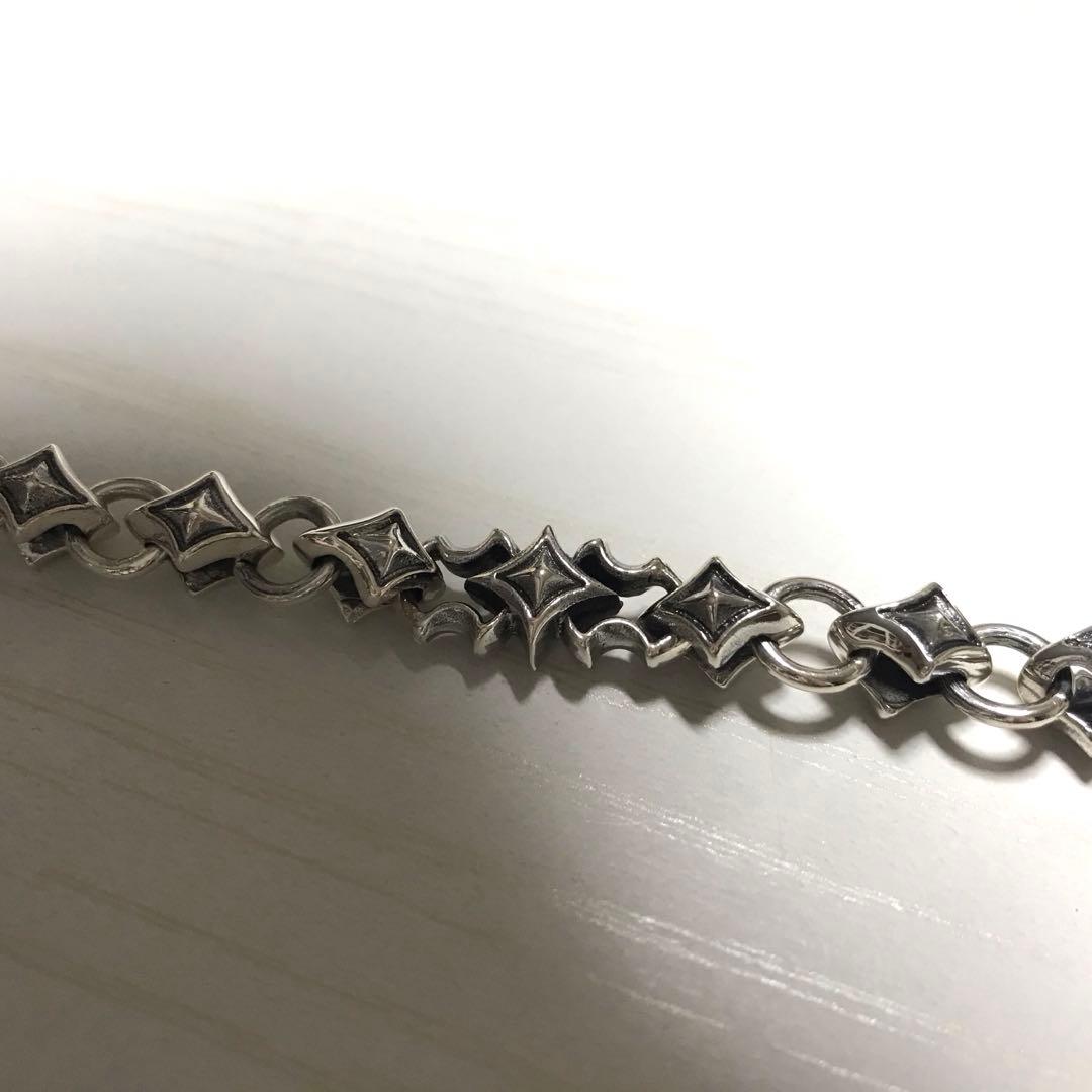 シルバー925 ブレスレット　紋様　タトゥー　ライダース　星　トゲ　派手