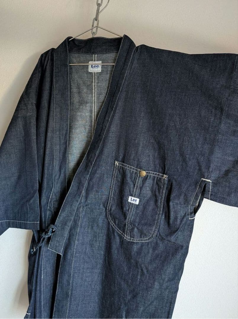 Lee　デニム　作務衣　羽織　着物　和服　シャツ　カバーオール　真紺　美品　希少