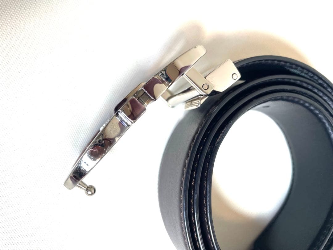 フェラガモ　ベルト　ダブルガンチーニ　パープルカモ　金具　リバーシブルベルト