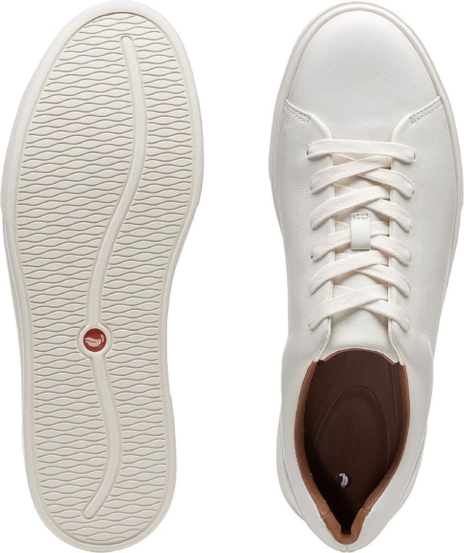 【新品未使用】Clarks アンコスターレススニーカー 本革 ホワイト UK9