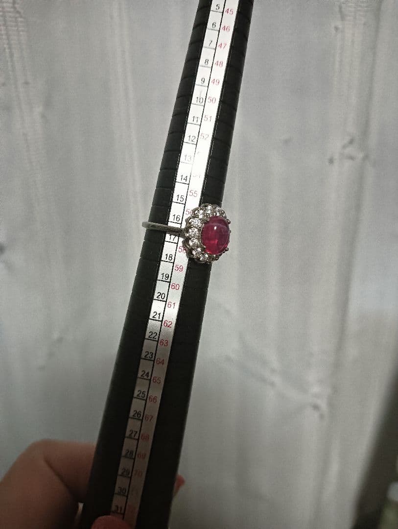 大特価◆スターシルバーリング ルビー（17号）