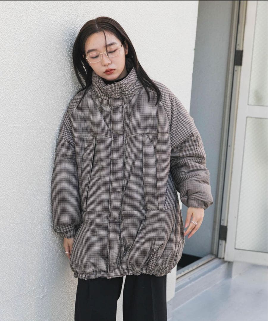 センスオブプレイス UR TECH モンスターコート ブラウン チェック