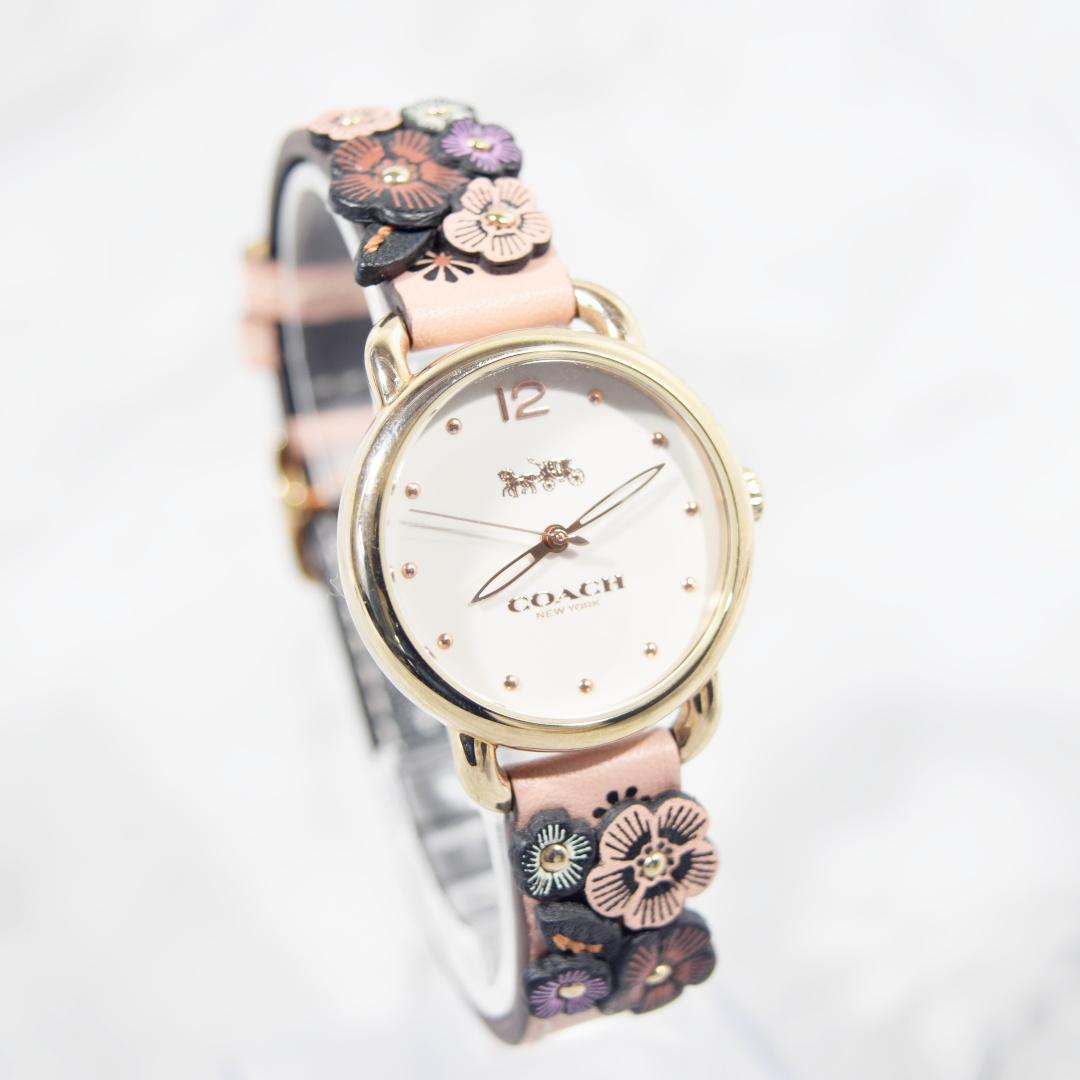 美品 COACH コーチ DELANCEY デランシー 花柄 レディース 新電池