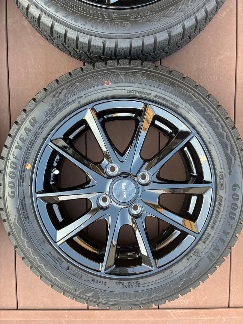 スタッドレス　GOODYEAR 14インチ ブリヂストンブラックホイールセット