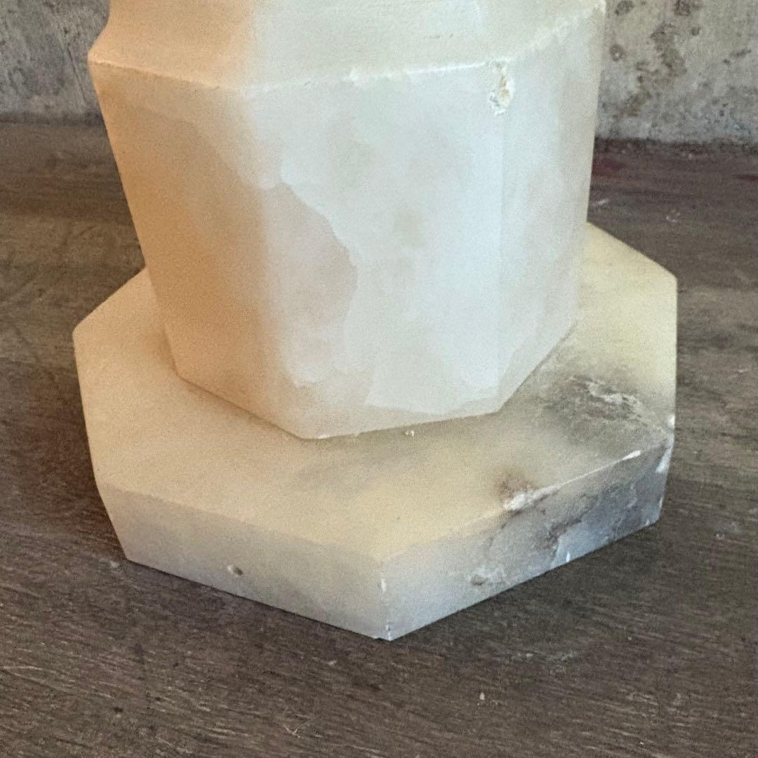 大理石　花台　コラムポール　ペデスタル　ホワイトマーブル