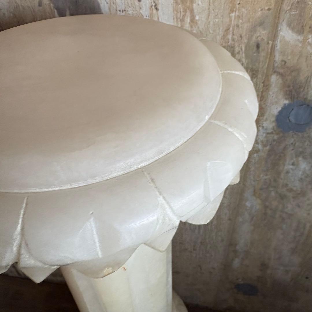 大理石　花台　コラムポール　ペデスタル　ホワイトマーブル