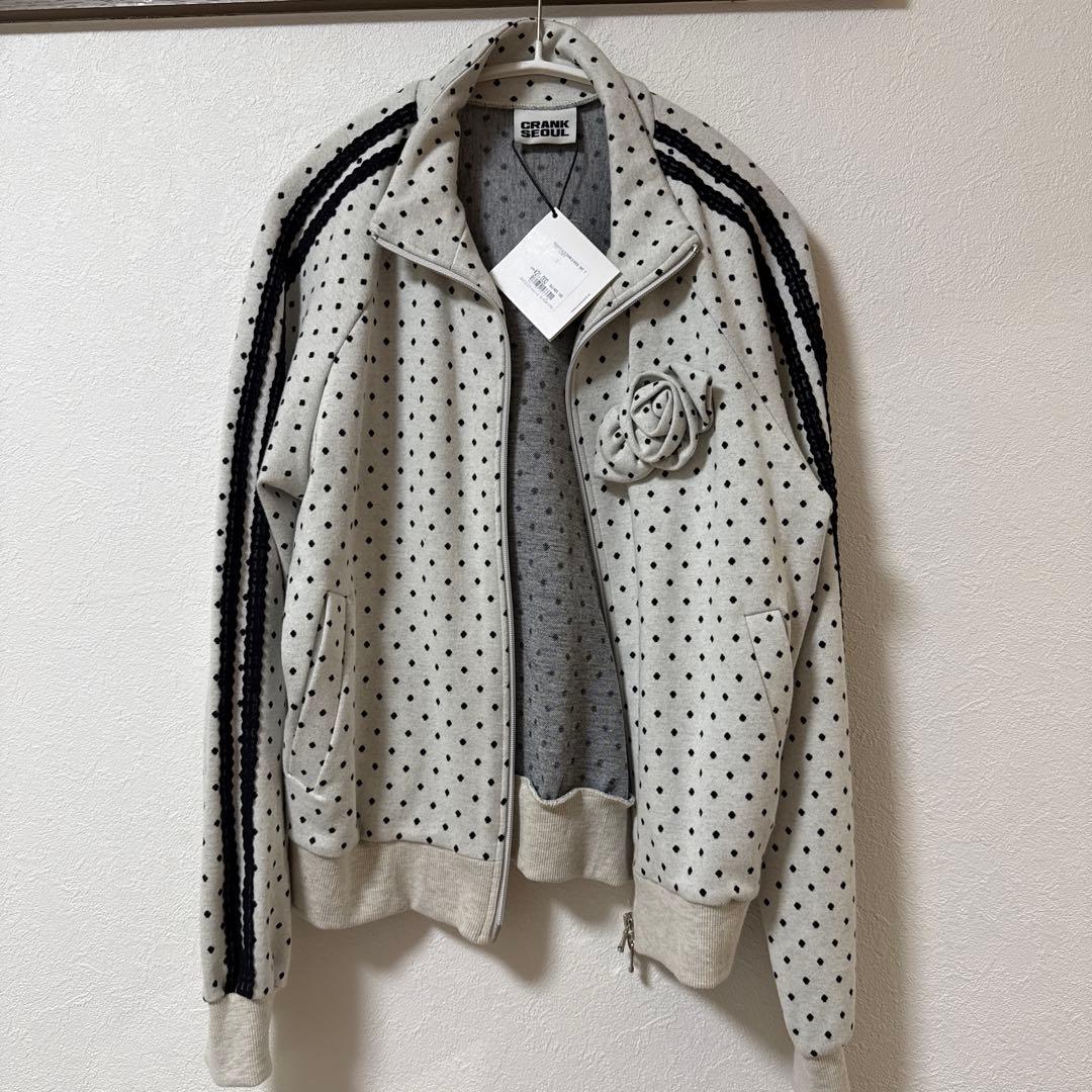 crank(クランク)ローズドットトラックジャケット_オートミール