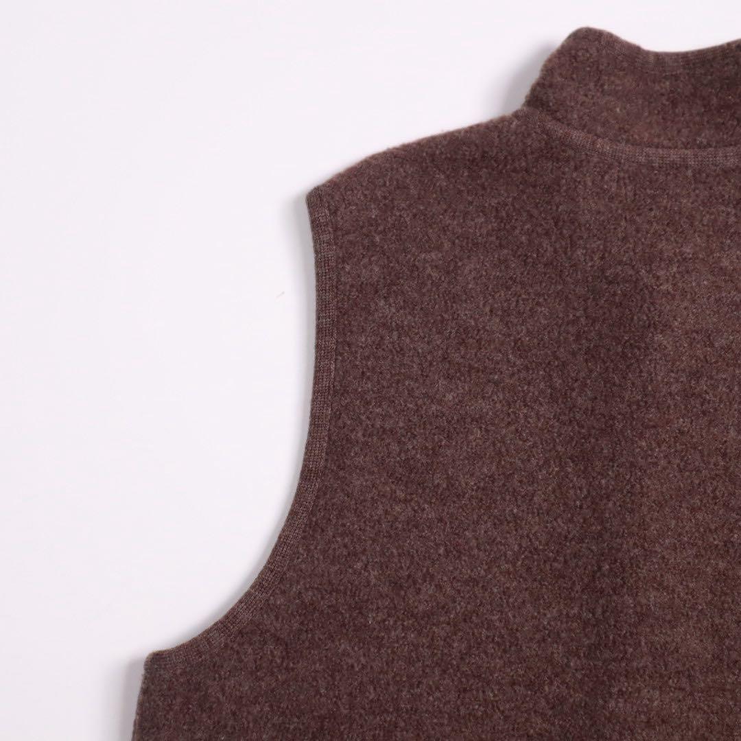 Papas 圧縮ウール クルミ釦 胡桃 クルミボタン 縮絨 ウールベスト