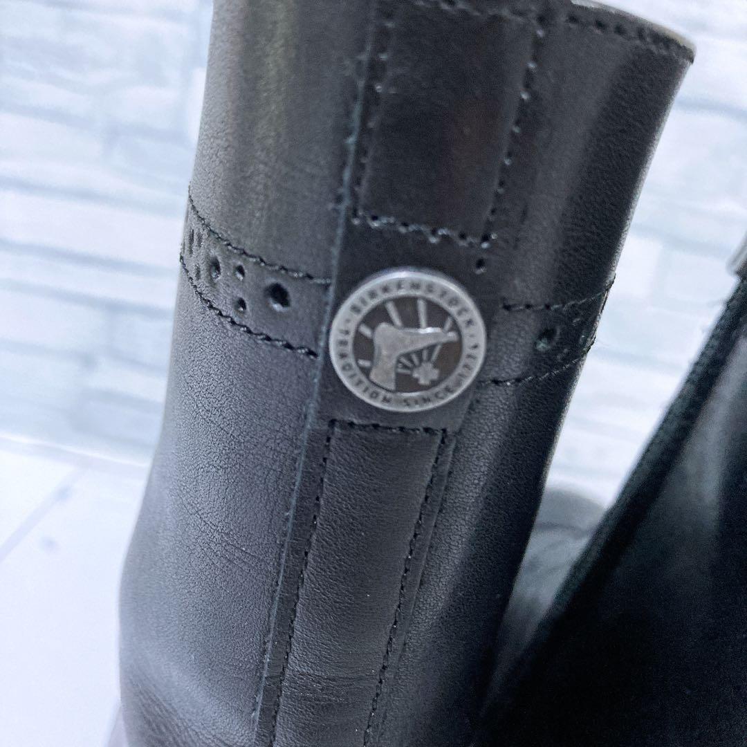 美品 ビルケンシュトック ララミーブーツ レースアップ 本革 黒 37 24