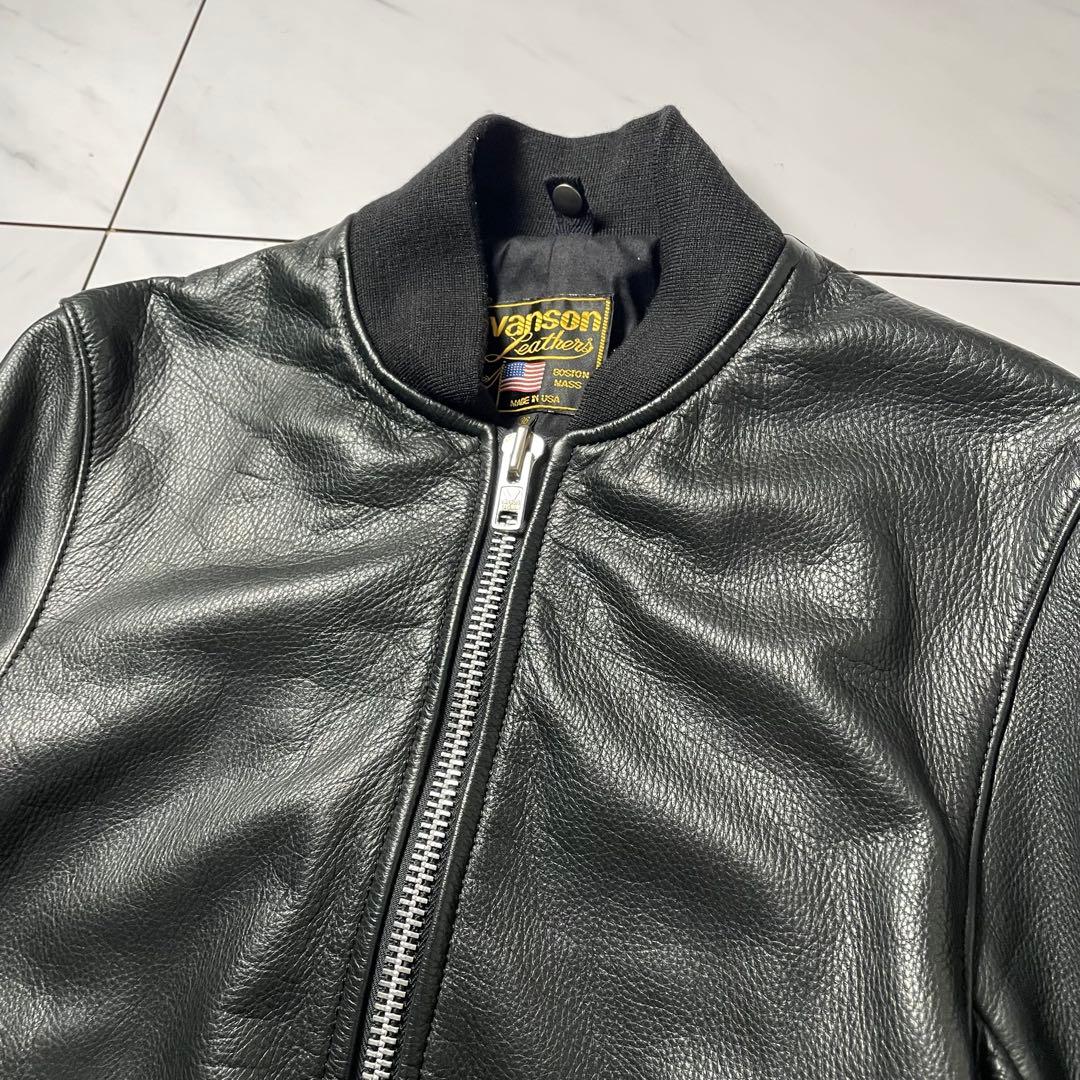 VANSON × Ron Herman Team Jacket 牛革 黒 36