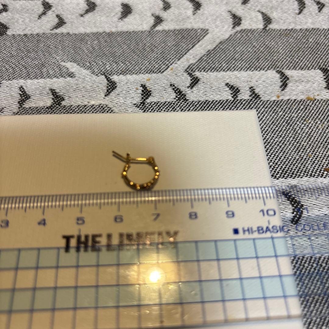 アガット　フープピアス　K10